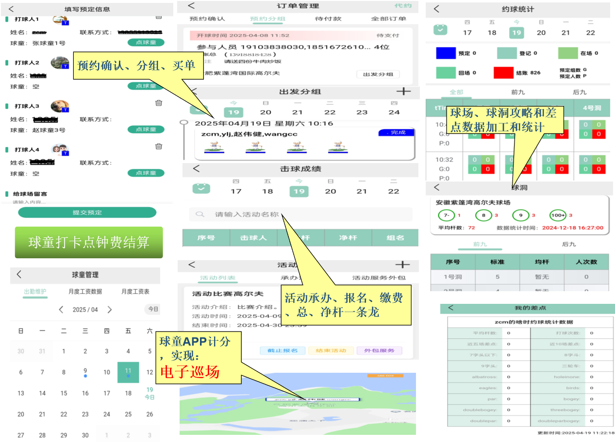 高尔夫典型界面汇总