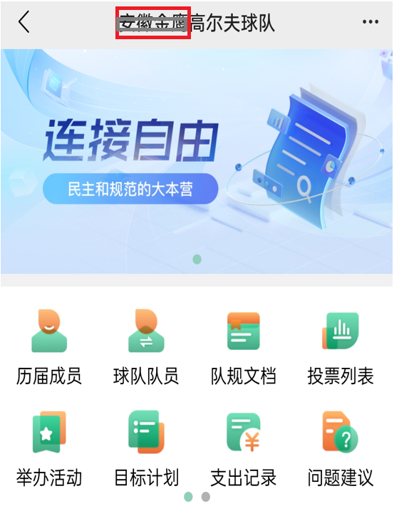 高尔夫球队界面